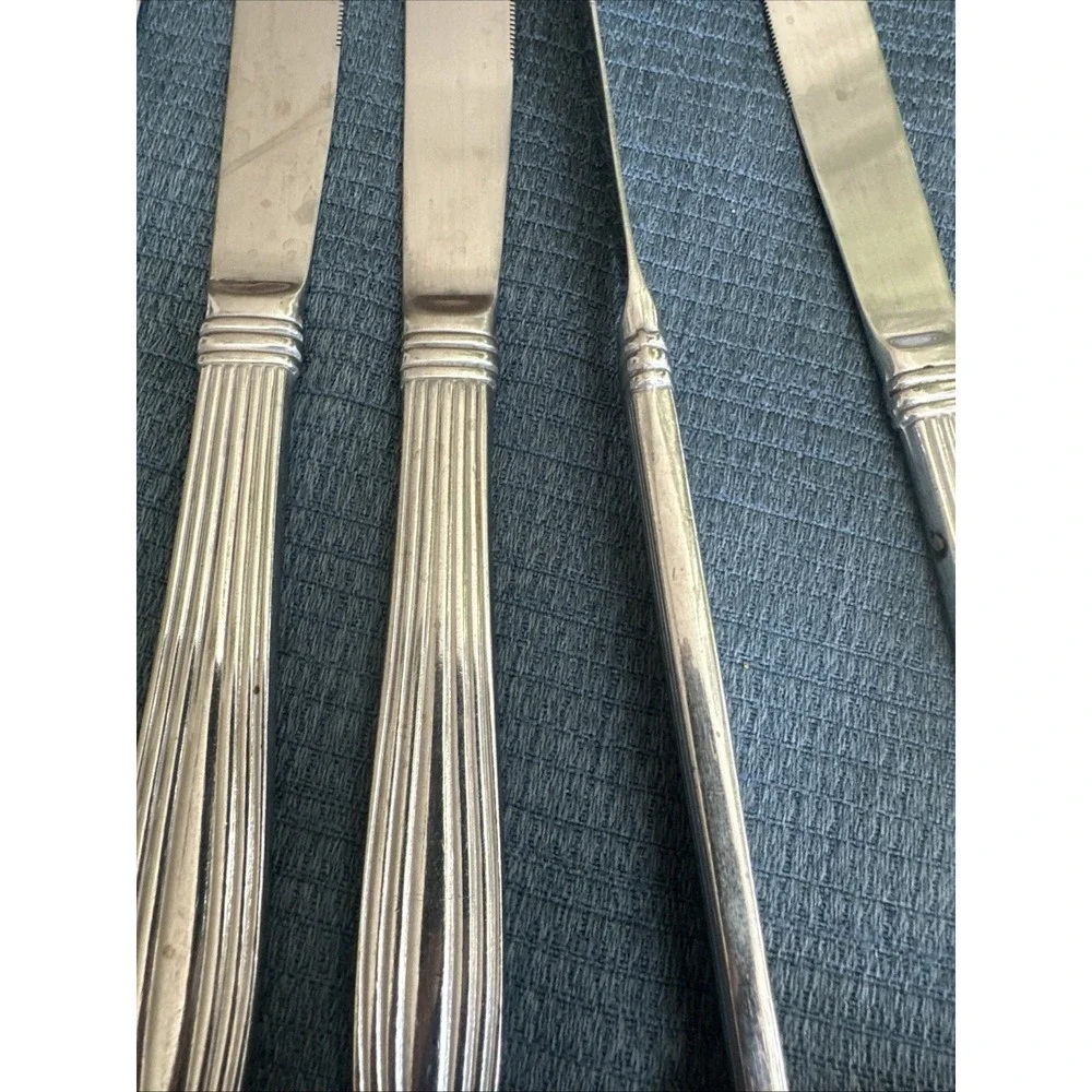 Pfaltzgraff Mackenzie Stainless Steel Flatware Dinner Knife Set Of 5‎ RARE